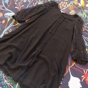 Shift Dress w/ Lace Sleeves